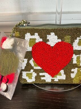 “All the Love” Beaded Zip Pouch with Tassel